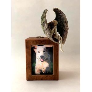 Treurend Engeltje op Photobox Dieren Urn (1.5 liter)