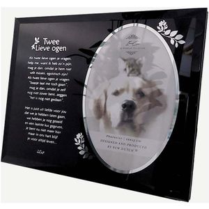 Luxe Kristalglazen Fotolijst - In Memoriam - Crystal Clear - Zwart