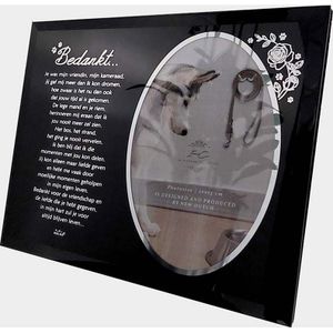 In Memoriam - Fotolijst - Luxe Kristalglas - Zwart Achterkant - 10x15 cm