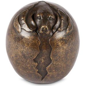 Bronzen Bol Dieren Urn - Hondje - 1.1 Liter - Handgemaakt