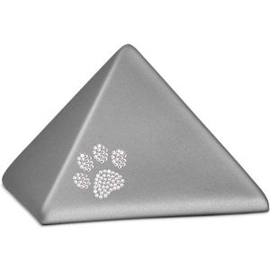 Middelgrote Dieren Piramide Urn Steengrijs, Swarovski Pootje (1.5 liter)