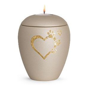 Kaarshouder Dieren Urn Champagne, Hart met Pootjes (0.5 liter)
