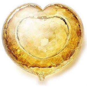 Kristalglazen Hart Urn Krakele-Goud (0.05 liter)