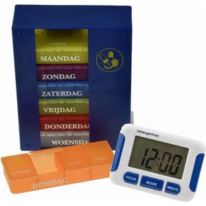 Kleurrijke Medicijndoos Weeklader - Medicijnalarm - 7 Doosjes - 4 Vakken per Dag