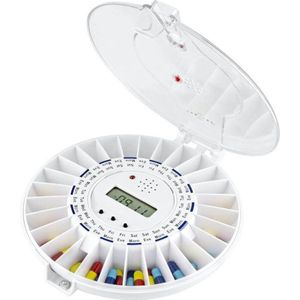 Beveiligd Automatische medicijn carrousel met 6x alarm. Beveiligde pillendoos met alarm