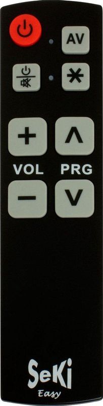 Universele afstandsbediening Seki Easy. - Werkt alleen op infrarood -Zwart- ouderen /slechtziende