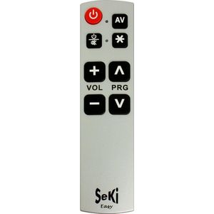 Universele afstandsbediening Seki Easy.- Werkt alleen op infrarood- geschikt voor senioren en slechtziende -Zilver