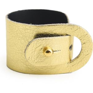 Coaster Queen - Servetringen Leer Metallic Goud - Set 4 stuks