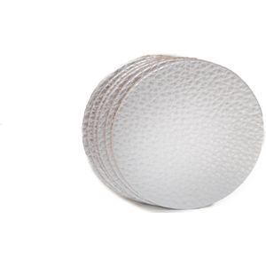 Onderzetters Leer Metallic Zilver Rond 6 stuks | Coaster Queen