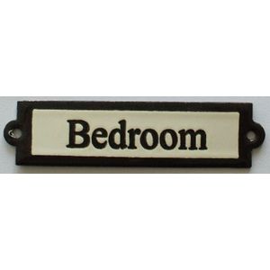 Emaille deurbordje recht 'Bedroom'