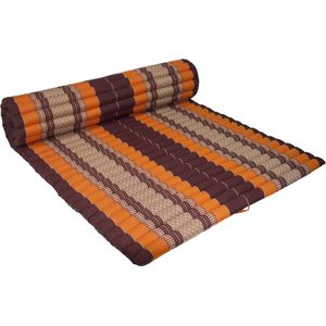 Fine Asianliving Thaise Mat Oprolbaar Matras 200x100x4.5cm Bordeaux Oranje Meditatie Mat Matras