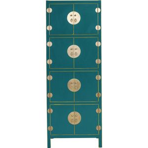 Fine Asianliving Chinese Kast Teal Blauw B67xD45xH180cm - Orientique Collection Chinese Meubels Oosterse Kast