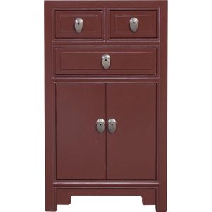 Fine Asianliving Chinese Kast Bordeaux Rood B44xD42xH77cm Chinese Meubels Oosterse Kast