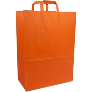 Cadeautasjes met platte handgreep, budget tassen oranje, 22x10x31cm (250 stuks)