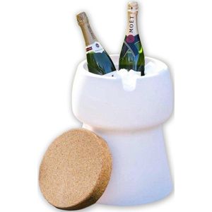 Bubalou Champ Kruk - Wijn / Bier / Frisdrank / Champagnekoeler - Bijzettafel - Offwhite/wit - kurk
