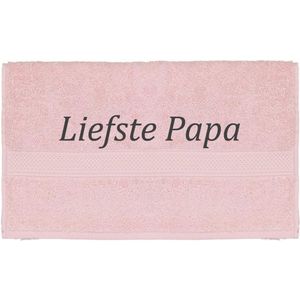 Handdoek - Liefste Papa - 100x50cm - Roze