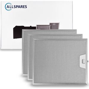 AllSpares Metaalfilter (3x) voor afzuigkappen geschikt voor AEG-Electrolux Zanussi 50248271004 en Faber 1330071330 (300x253x7mm)