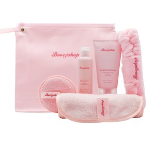 Boozyshop ® Take It All Off Set - 5-delige Make-up Verwijder & Skincare Set - Salicylic Acid Cleanser, Hydrating Toner, Headband, Makeup Remover Pad & Eraser Towel - Hydrateert & Uitwasbaar