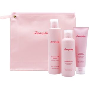 Boozyshop ® Skincare Set Routine Gevoelige Huid – Toner, Moisturizer & Cleanser – Vegan – Skincare Producten – Gezichtsverzorging – Hydraterende Gezichtscreme - Verzachtend