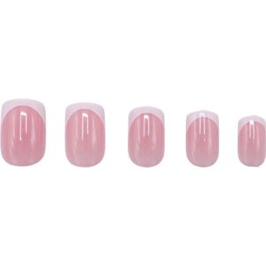 Boozyshop - Nepnagels - Wit en Roze - 24 Stuks - Kunstnagels - Press On Nails
