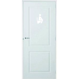 Deursticker Man Op Wc - Wit - 32 x 50 cm - toilet raam en deur stickers - toilet