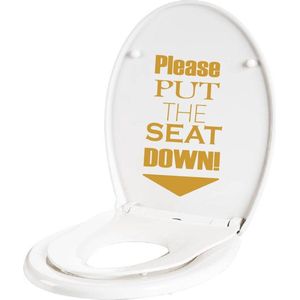 Please put the seat down - Goud - 11 x 20 cm toilet