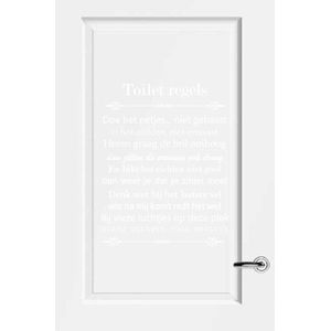 Toilet Regels - Wit - 60 x 76 cm - toilet raam en deurstickers - toilet alle