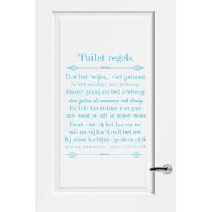 Toilet Regels - Lichtblauw - 60 x 76 cm - toilet raam en deur stickers - toilet