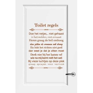 Toilet regels - Bruin - 60 x 76 cm - toilet overige stickers - toilet