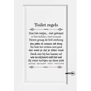 Toilet regels - Lichtbruin - 60 x 76 cm toilet overige stickers - toilet