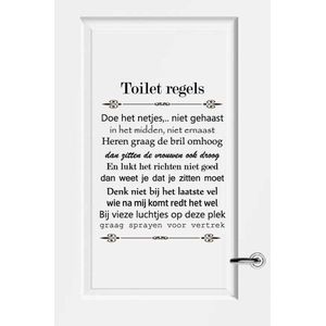 Toilet Regels - Oranje - 60 x 76 cm - toilet raam en deur stickers - toilet