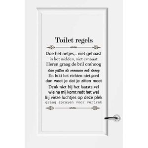 Toilet regels - Rood - 60 x 76 cm - toilet overige stickers - toilet