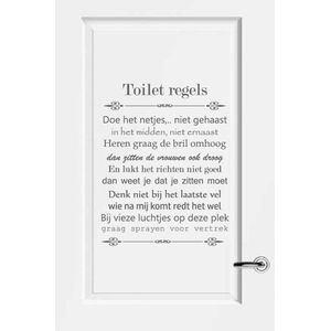 Toilet regels - Donkergrijs - 80 x 101 cm - toilet overige stickers - toilet