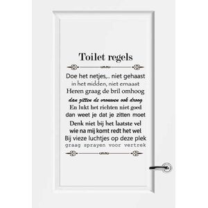 Toilet Regels - Oranje - 80 x 101 cm - toilet overige stickers - toilet alle