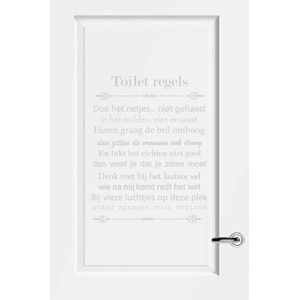 Toilet regels - Zilver - 80 x 101 cm - toilet overige stickers - toilet