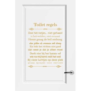 Toilet Regels - Goud - 100 x 127 cm - toilet overige stickers - toilet alle