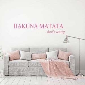 Hakuna Matata - Roze - 80 x 16 cm - woonkamer slaapkamer engelse teksten