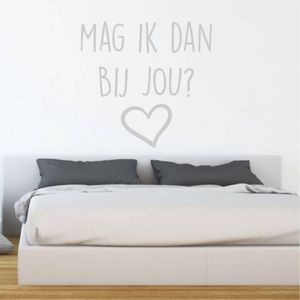 Muurtekst Mag Ik Dan Bij Jou - Lichtgrijs - 40 x 40 cm - woonkamer alle