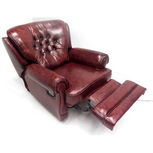 Chesterfield - Relaxfauteuil ""STING"" - Elektrisch verstelbaar met opstahulp - leder Burgundy (Bordo Rood)