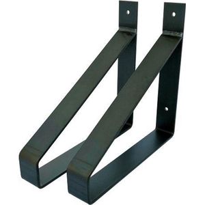 GoudmetHout Industriële Plankdragers 25 cm - Staal - Mat Blank - 4 cm x 25 cm x 25 cm - Plankendrager