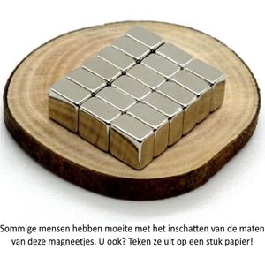 100 Vierkante neodymium magneetjes - 5 x 5 x 3 mm - neodymium magneet - koelkast - whiteboard