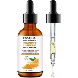 Envisha Premium Vitamine C E Serum + Turmeric - Anti Rimpel - Biologisch Vegan - Dierenvriendelijk - FDA&CE Keumerk 30ml