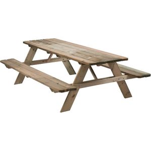 Robuuste | Grenen | Picknick tafel 180 cm met opklapbare banken