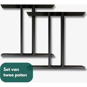 Tafelpoten Set Metaal Zwart - T tafelpoot - 2 stuks - Rechte Tafelpoten - Tafelonderstel - Onderstel Industrieel