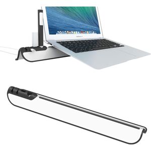 Laptop standaard en Tablet houder met Kabel organizer - Luxe laptop houder wit