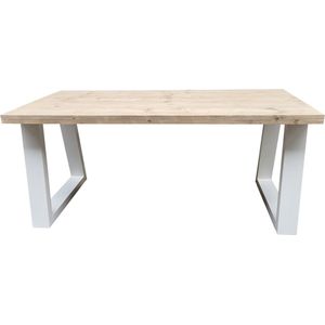 Wood4you - Eettafel Vancouver - Industrial wood - Wit - 220/90 cm - 220/90 cm - Eettafels