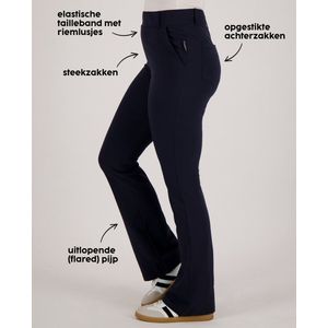 Je m'appelle Travelstof At Work Broek Flared Met stretch - Blauw - Maat XS