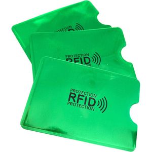 3 Stuks - RFID Bescherm Hoes - Groen - Bankpas Beschermer - RFID Blocker - ID Kaart Beschermer – NFC Bankpas - Creditcard - RFID Beschermhoesjes