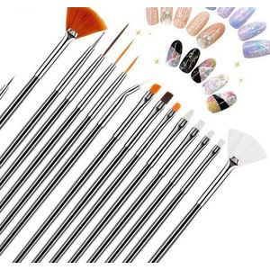 15 stuks nail art penselen tools