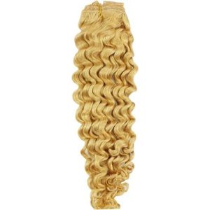 Remy Human Hair extensions curly 18 - blond 613#